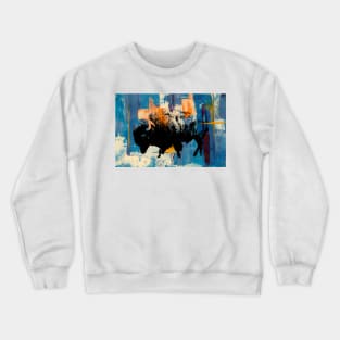 American Bison Stamp Art Painting Colorado Crewneck Sweatshirt